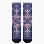 Ornamental Paisley Mandala Print Crew Socks