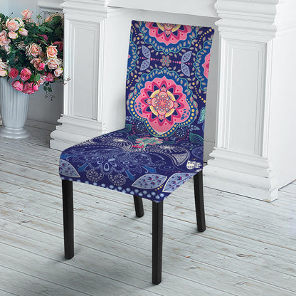 Ornamental Paisley Mandala Print Dining Chair Slipcover