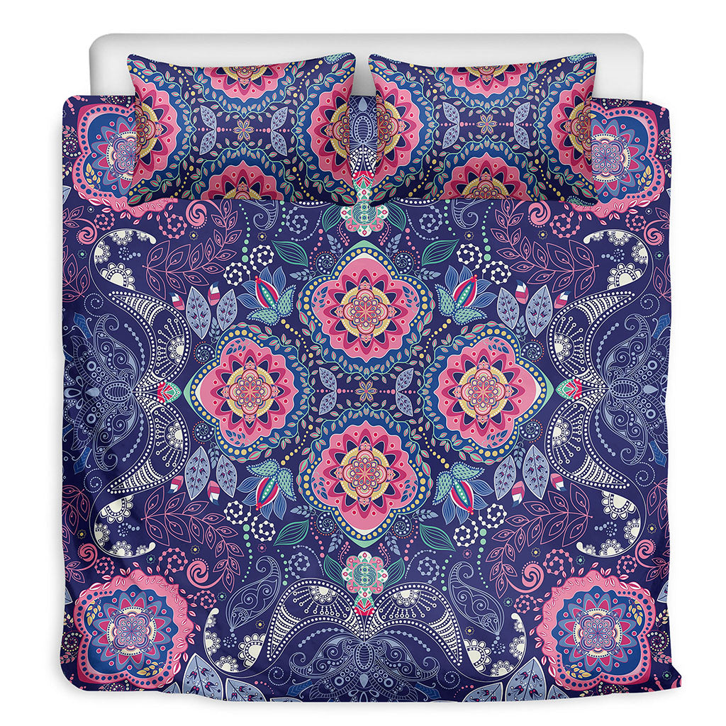 Ornamental Paisley Mandala Print Duvet Cover Bedding Set