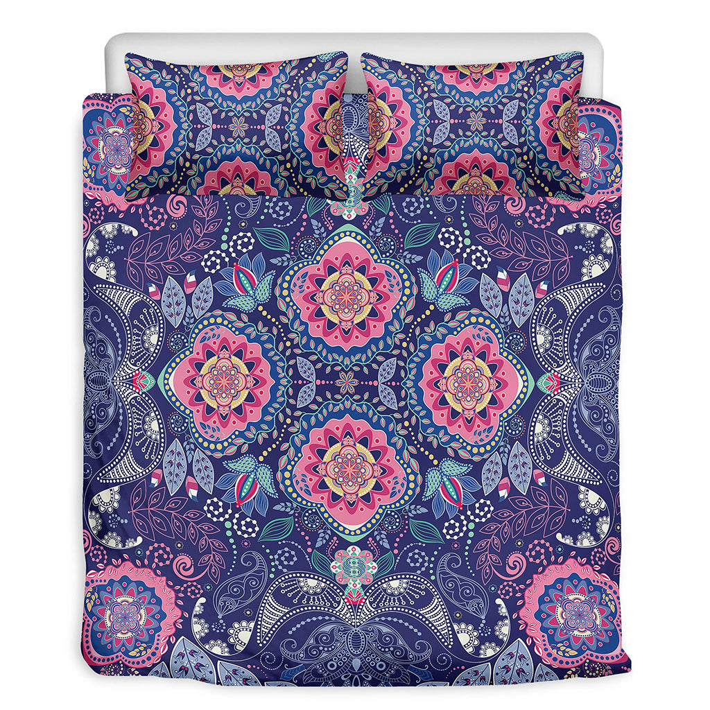 Ornamental Paisley Mandala Print Duvet Cover Bedding Set