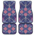 Ornamental Paisley Mandala Print Front and Back Car Floor Mats
