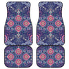 Ornamental Paisley Mandala Print Front and Back Car Floor Mats