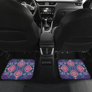 Ornamental Paisley Mandala Print Front and Back Car Floor Mats