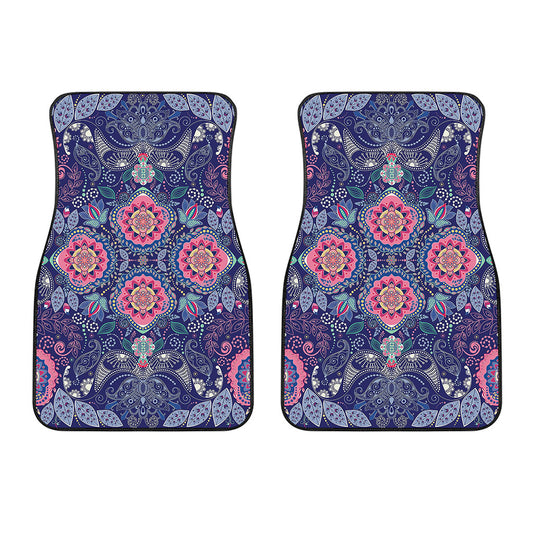 Ornamental Paisley Mandala Print Front Car Floor Mats
