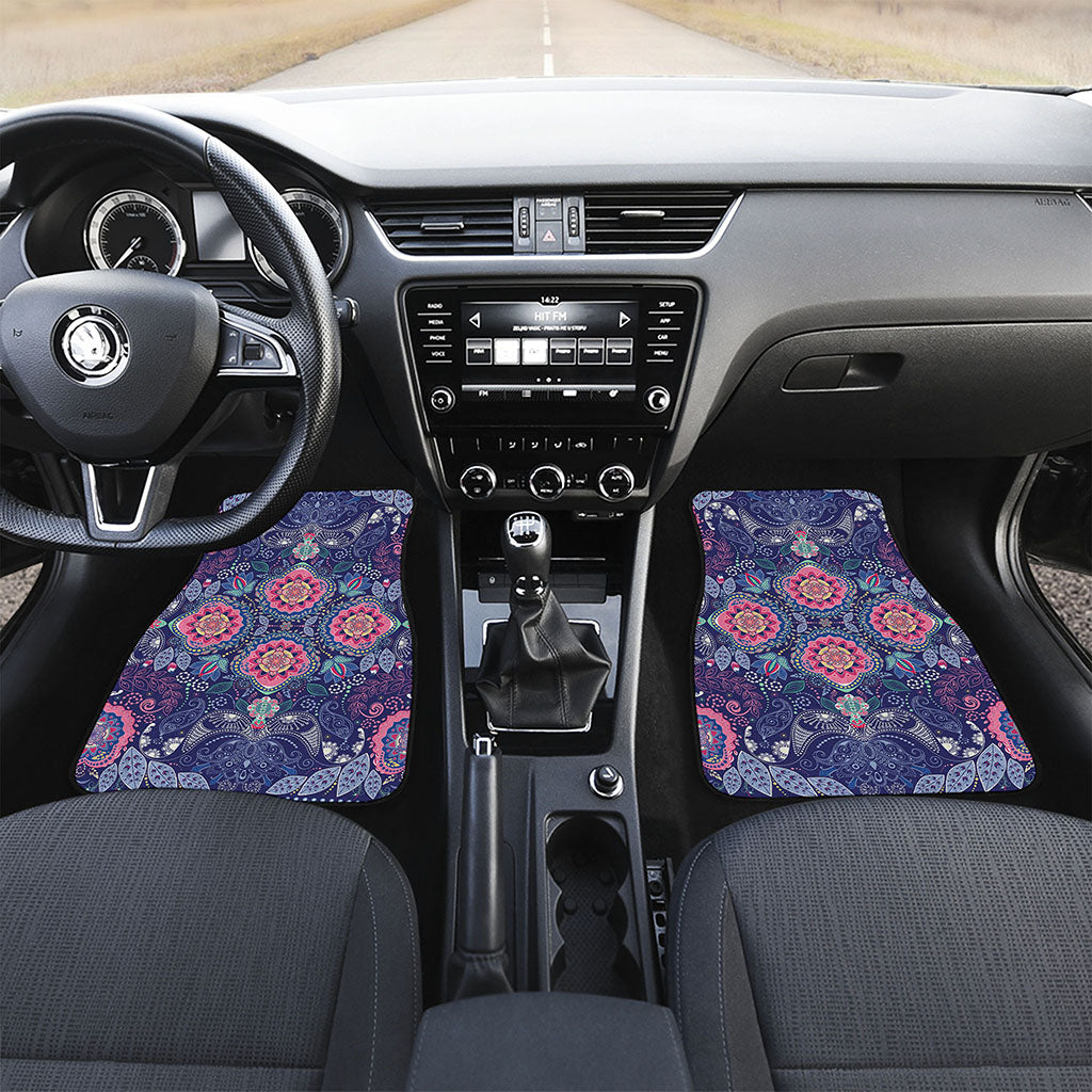 Ornamental Paisley Mandala Print Front Car Floor Mats