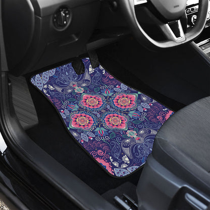 Ornamental Paisley Mandala Print Front Car Floor Mats
