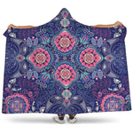 Ornamental Paisley Mandala Print Hooded Blanket
