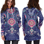 Ornamental Paisley Mandala Print Hoodie Dress GearFrost