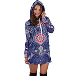 Ornamental Paisley Mandala Print Hoodie Dress GearFrost