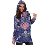 Ornamental Paisley Mandala Print Hoodie Dress GearFrost
