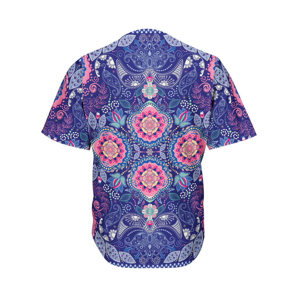 Ornamental Paisley Mandala Print Men's Baseball Jersey