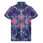 Ornamental Paisley Mandala Print Men's Short Sleeve Shirt