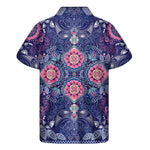 Ornamental Paisley Mandala Print Men's Short Sleeve Shirt