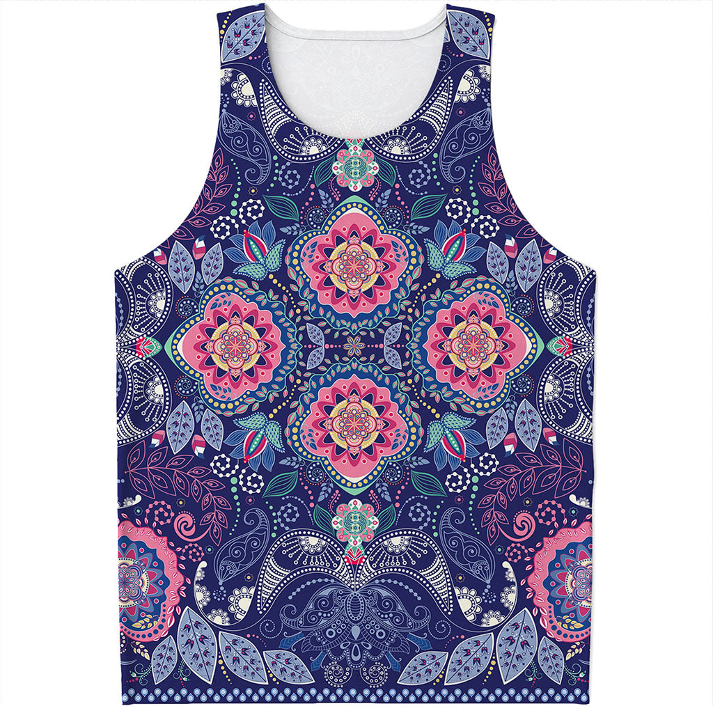 Ornamental Paisley Mandala Print Men's Tank Top