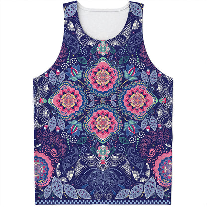 Ornamental Paisley Mandala Print Men's Tank Top