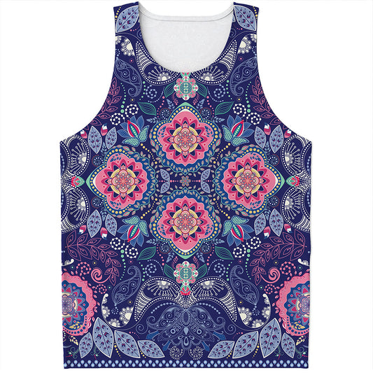 Ornamental Paisley Mandala Print Men's Tank Top