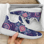 Ornamental Paisley Mandala Print Mesh Knit Shoes GearFrost