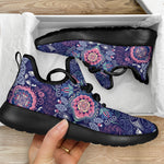 Ornamental Paisley Mandala Print Mesh Knit Shoes GearFrost