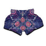 Ornamental Paisley Mandala Print Muay Thai Boxing Shorts