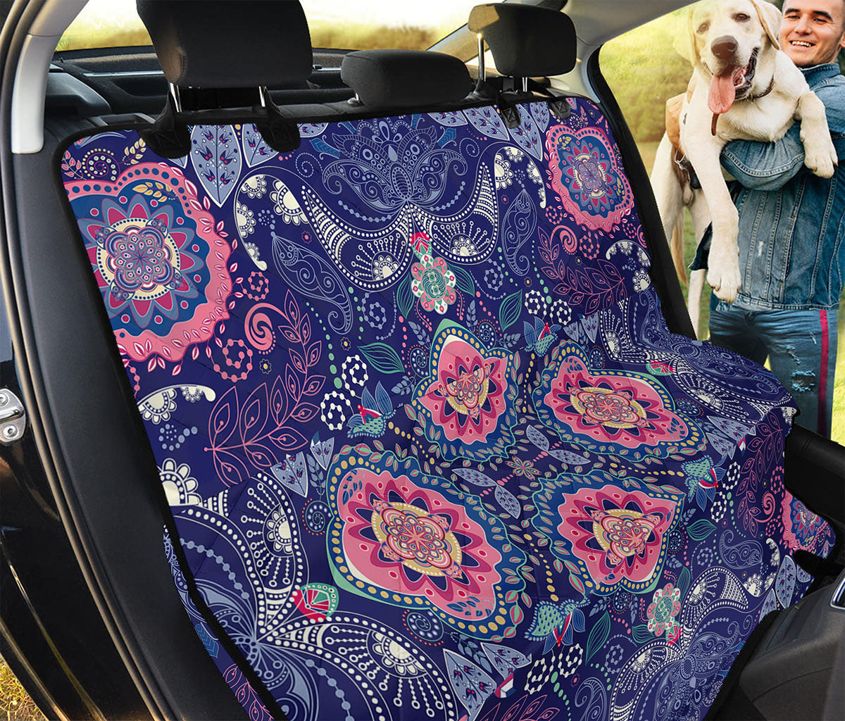 Ornamental Paisley Mandala Print Pet Car Back Seat Cover