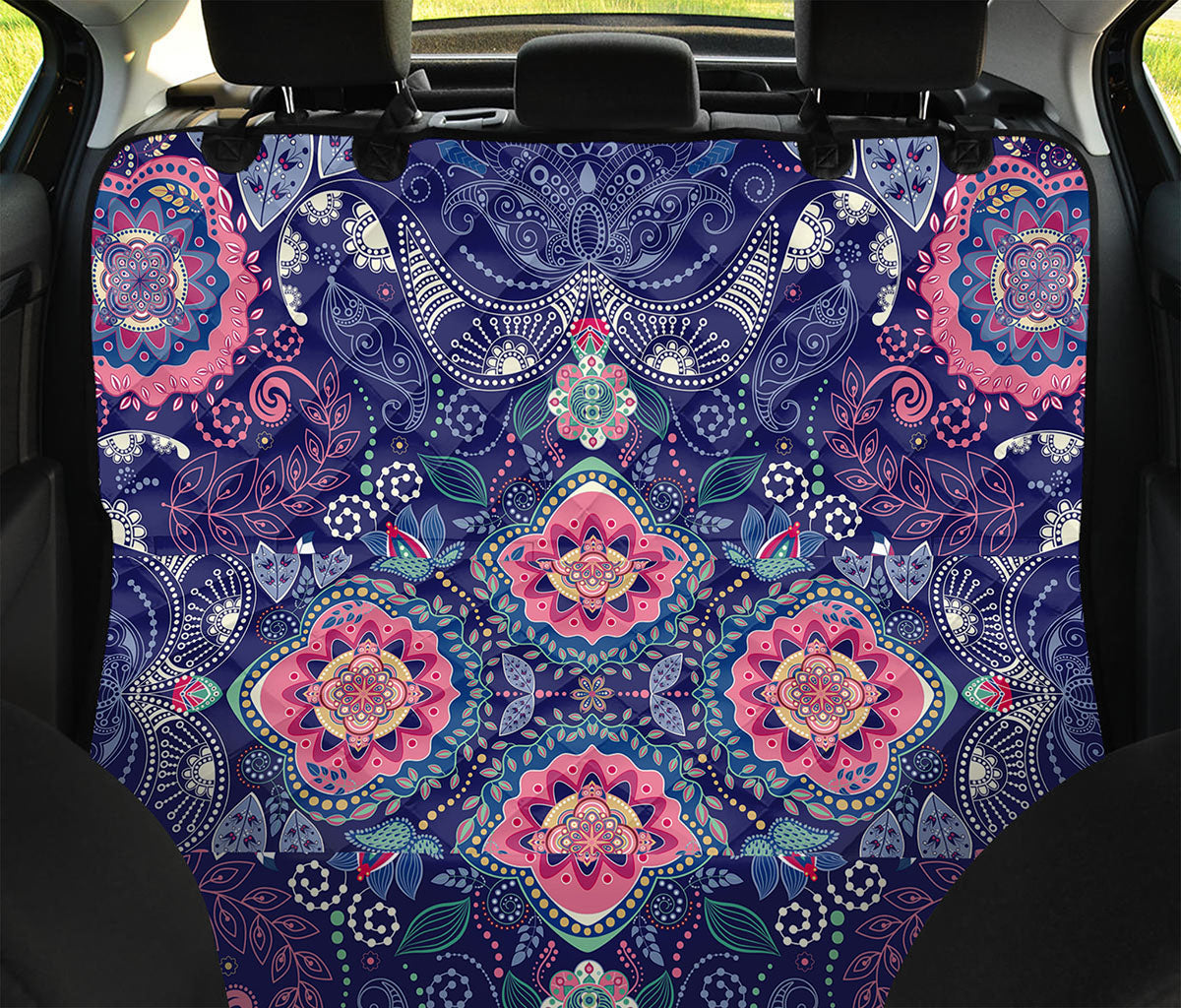 Ornamental Paisley Mandala Print Pet Car Back Seat Cover