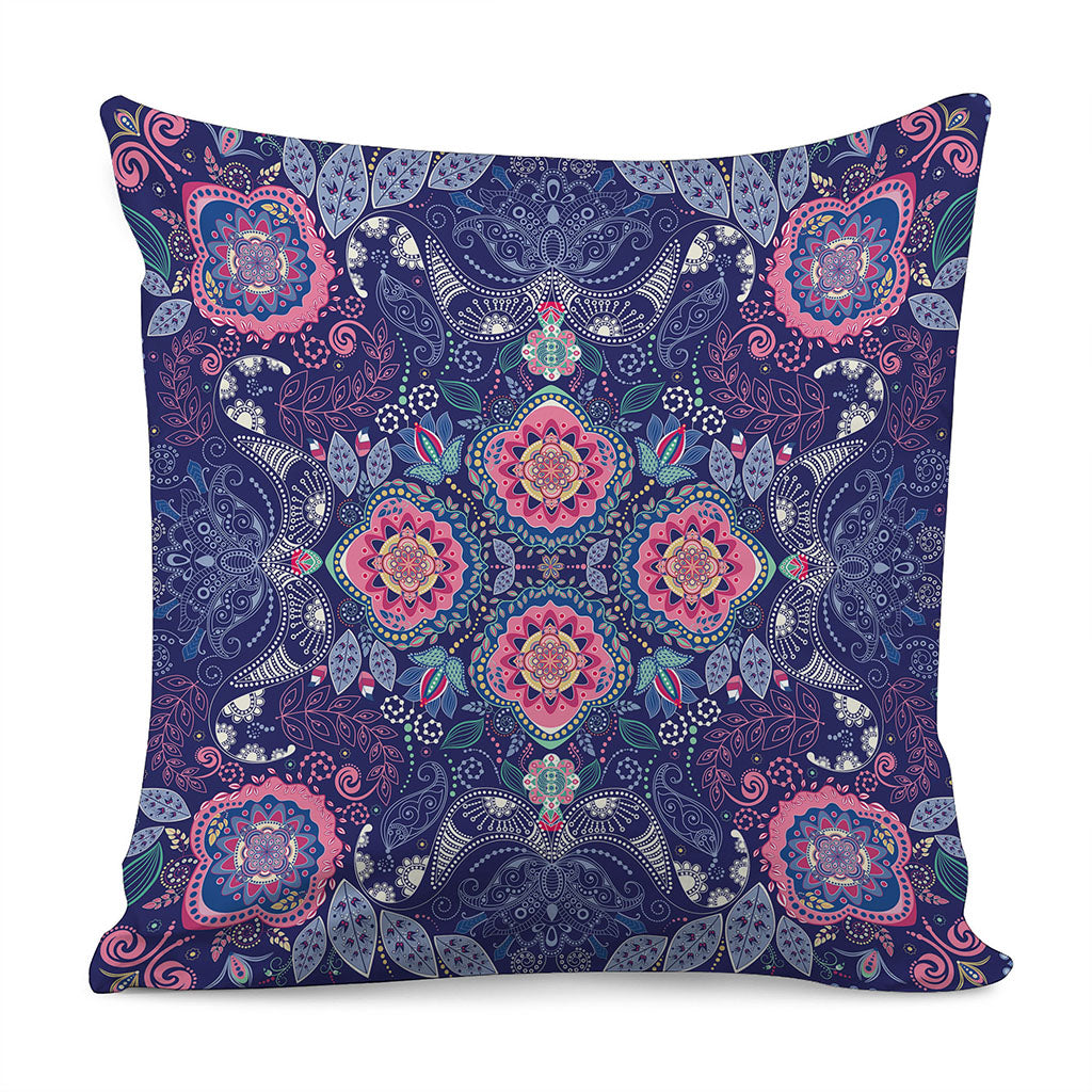 Ornamental Paisley Mandala Print Pillow Cover