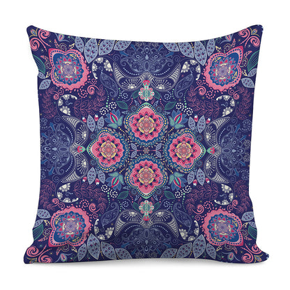 Ornamental Paisley Mandala Print Pillow Cover