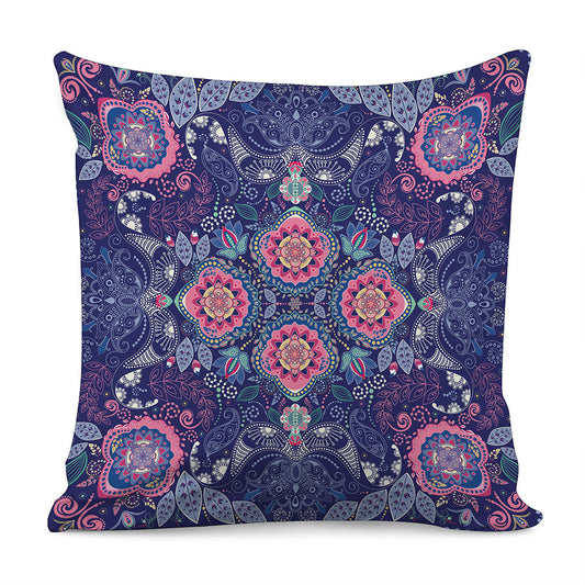 Ornamental Paisley Mandala Print Pillow Cover