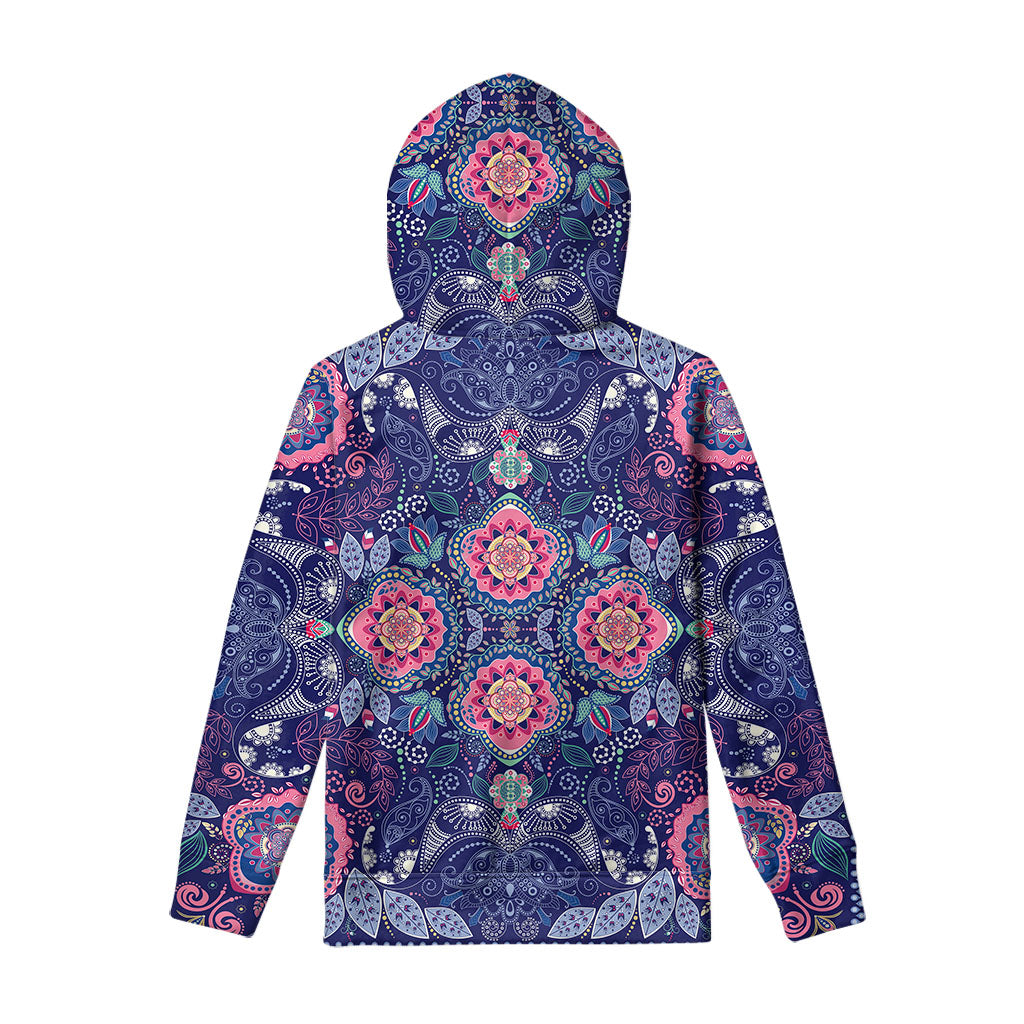 Ornamental Paisley Mandala Print Pullover Hoodie