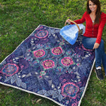 Ornamental Paisley Mandala Print Quilt