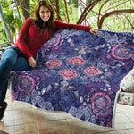 Ornamental Paisley Mandala Print Quilt