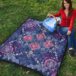 Ornamental Paisley Mandala Print Quilt