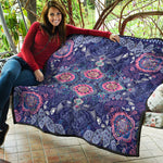 Ornamental Paisley Mandala Print Quilt