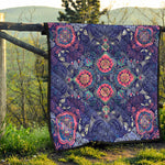 Ornamental Paisley Mandala Print Quilt