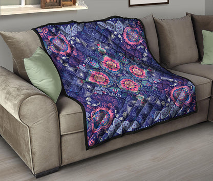 Ornamental Paisley Mandala Print Quilt