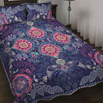 Ornamental Paisley Mandala Print Quilt Bed Set