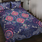 Ornamental Paisley Mandala Print Quilt Bed Set