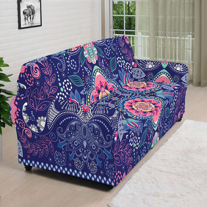 Ornamental Paisley Mandala Print Sofa Cover