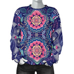 Ornamental Paisley Mandala Print Women's Crewneck Sweatshirt GearFrost