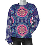 Ornamental Paisley Mandala Print Women's Crewneck Sweatshirt GearFrost