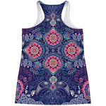 Ornamental Paisley Mandala Print Women's Racerback Tank Top
