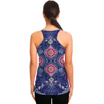 Ornamental Paisley Mandala Print Women's Racerback Tank Top