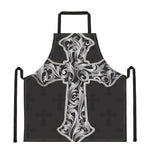 Ornamental Silver Cross Print Apron