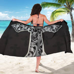 Ornamental Silver Cross Print Beach Sarong Wrap