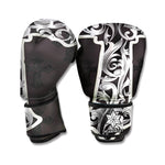 Ornamental Silver Cross Print Boxing Gloves