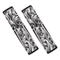 Ornamental Silver Cross Print Car Seat Belt Covers