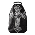 Ornamental Silver Cross Print Car Seat Organizers