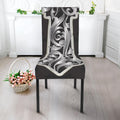Ornamental Silver Cross Print Dining Chair Slipcover
