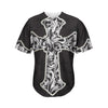 Ornamental Silver Cross Print Men's Baseball Jersey