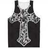 Ornamental Silver Cross Print Men's Tank Top